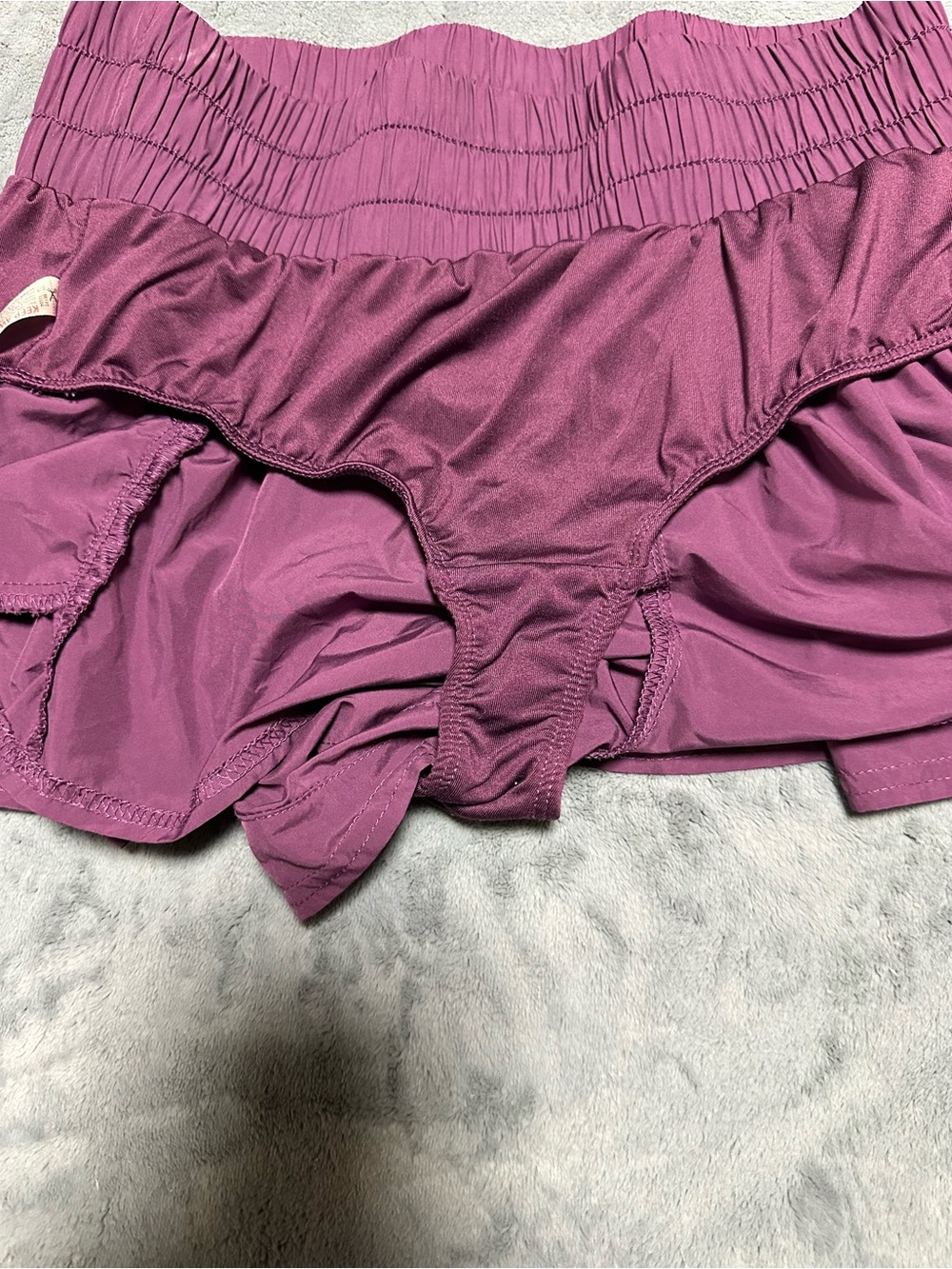 Free People Women's Wine Athletic Shorts with High Waist - Picture 8 of 10